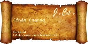 Jónás Csanád névjegykártya